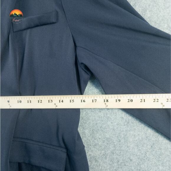 Bloomchic One-Button Coat Navy Belted Collared Trench Blazer Women's Size 18-20 - Picture 6 of 13